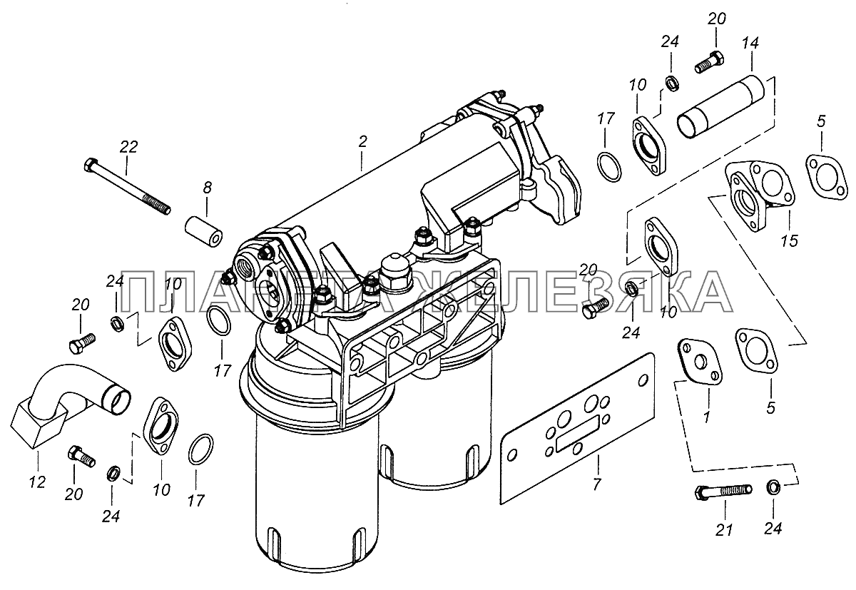 740.90-1012001 Установка фильтра и теплообменника КамАЗ-43502 (Евро 4)