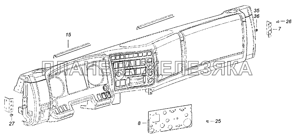 6560-5300023-10 Установка панели приборов КамАЗ-43502 (Евро 4)