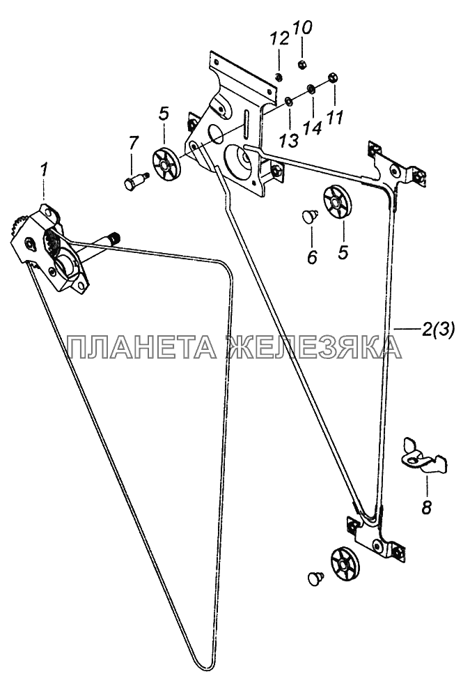 65115-6104011 Стеклоподъемник двери КамАЗ-43502 (Евро 4)