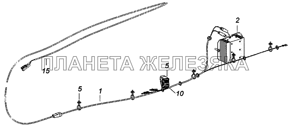 4308-7900020 Радиооборудование. Расположение на кабине КамАЗ-43502 (Евро 4)