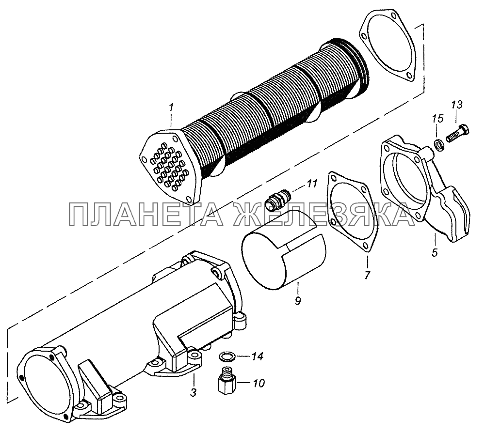 740.90-1013200 Теплообменник маслянный КамАЗ-43502 (Евро 4)