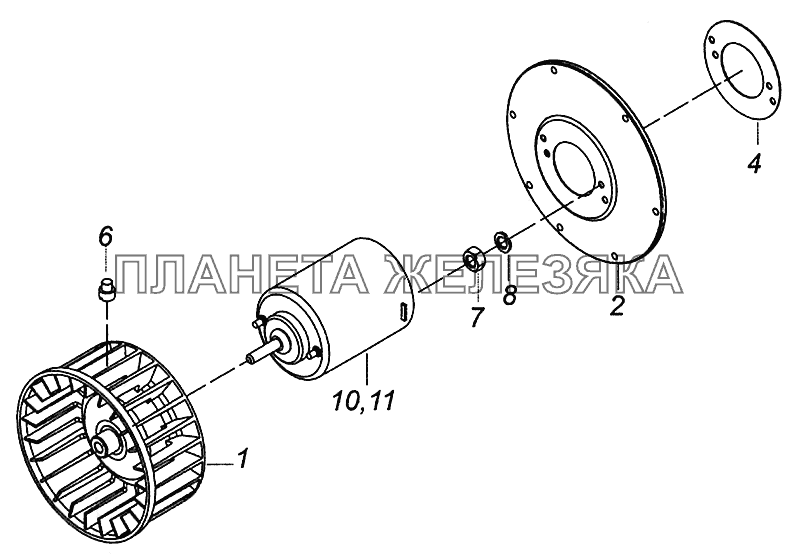 5320-8118069 Колесо рабочее с электродвигателем КамАЗ-43502 (Евро 4)