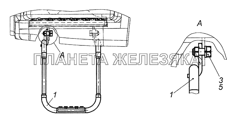 65115-8405020 Установка подножки дополнительной КамАЗ-43502 (Евро 4)