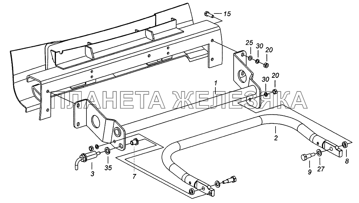 43118-8405200 Установка подножки дополнительной КамАЗ-43502 (Евро 4)