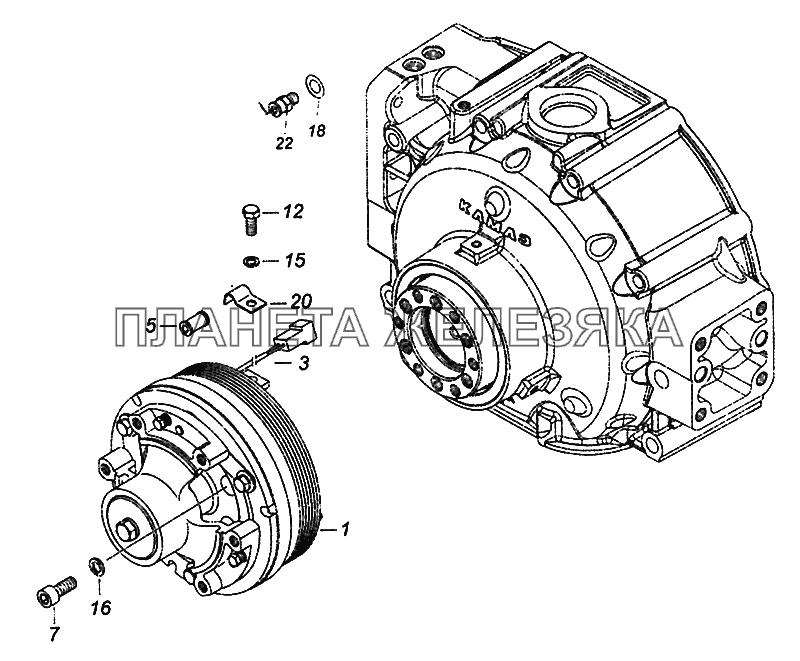 740.37-1317005 Установка электромагнитной муфты КамАЗ-43502 (Евро 4)