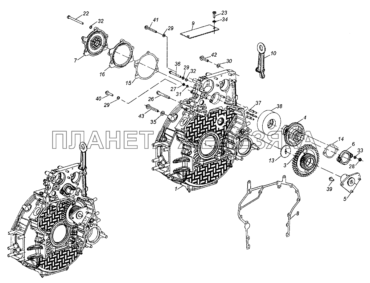 740.70-1002004 Установка картера маховика КамАЗ-43502 (Евро 4)
