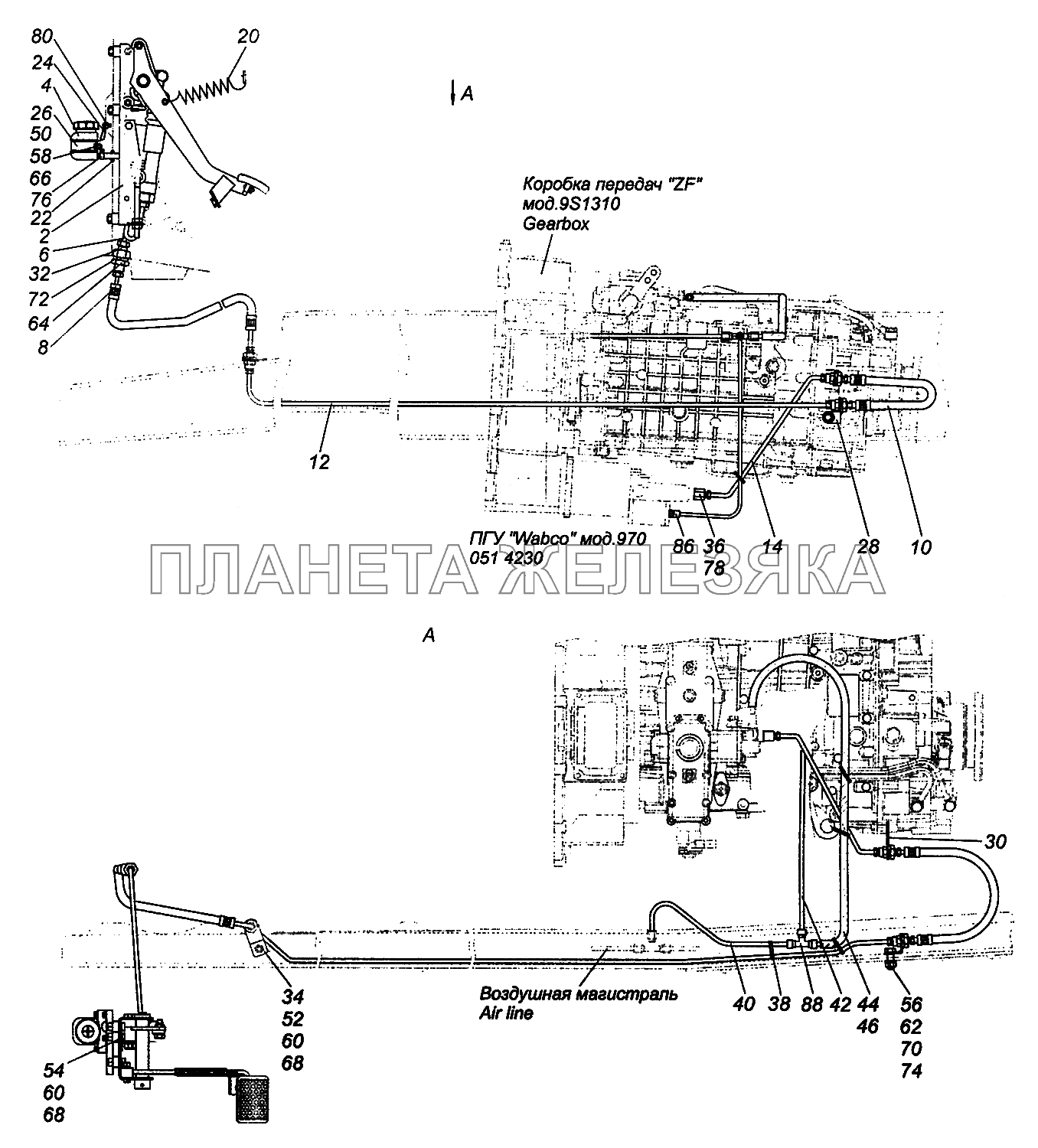 5350-1600006-30 Установка педали и привода выключения сцепления КамАЗ-43502 (Евро 4)