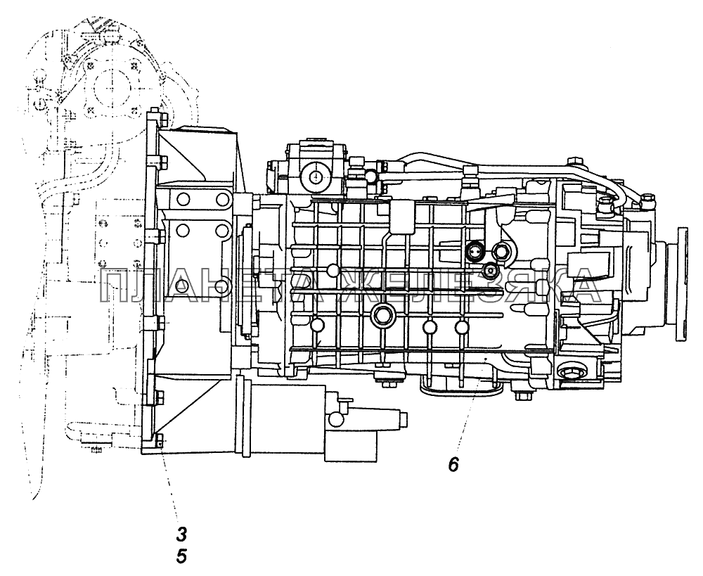 65115-1700005-30 Установка коробки передач КамАЗ-43502 (Евро 4)