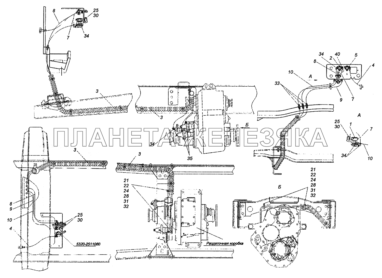 65111-1800009-34 Установка управления раздаточной коробки КамАЗ-43502 (Евро 4)