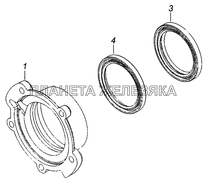 65111-1802212-10 Крышка заднего подшипника привода заднего моста КамАЗ-43502 (Евро 4)