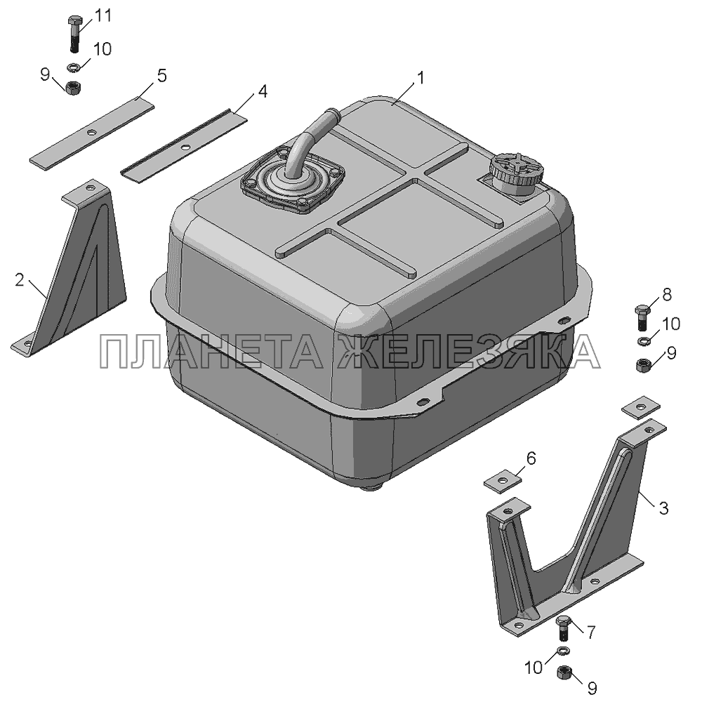 Установка масляного бака  5511-8608001-10 КамАЗ-45141