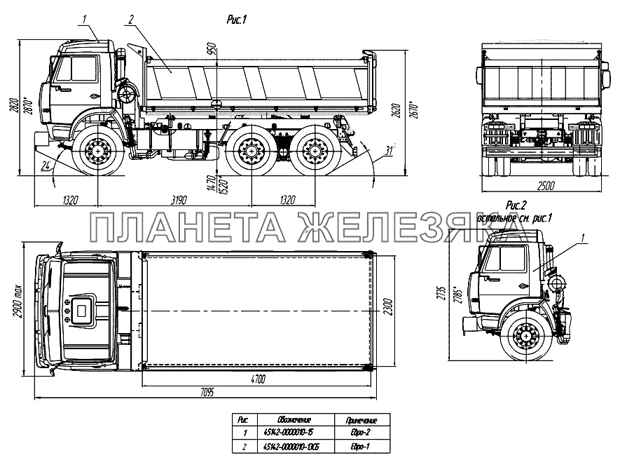 45142-0000010-13 Автомобиль-самосвал (евро-1), 45142-0000010-15 Автомобиль-самосвал (евро-2) КамАЗ-45142