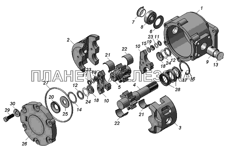 НШ32А-3-Л Насос шестеренный КамАЗ-45142 НШ32А-3-Л Насос шестеренный КамАЗ-45142