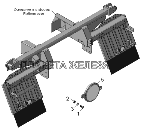 45142-8208003 Установка задних световозращателей КамАЗ-45142 45142-8208003 Установка задних световозращателей КамАЗ-45142
