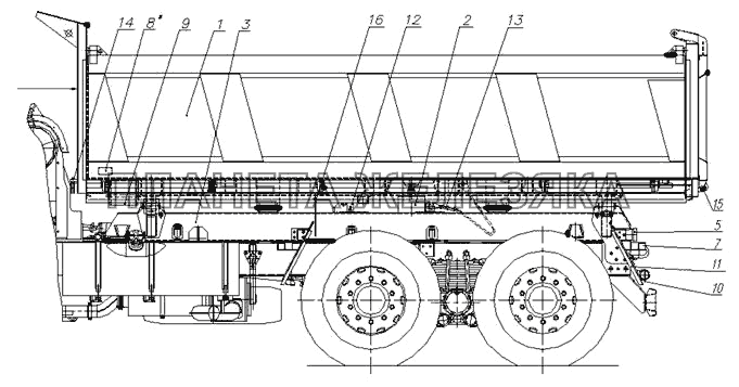 45142-8600001, 45142-8600002 Самосвальная установка КамАЗ-45142 45142-8600001, 45142-8600002 Самосвальная установка КамАЗ-45142