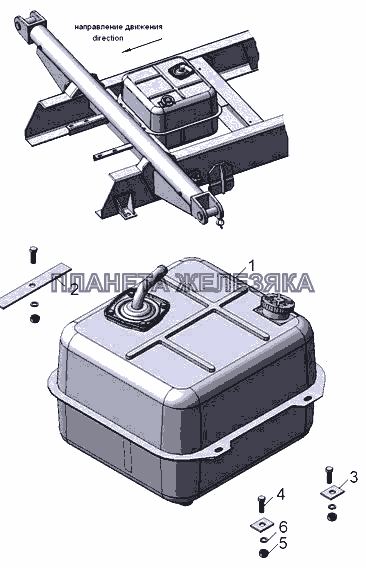 45142-8608001 Установка масляного бака КамАЗ-45142