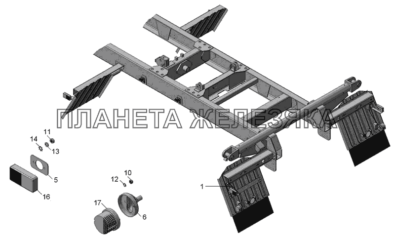 45142-3731001 Установка габаритных фонарей КамАЗ-45142