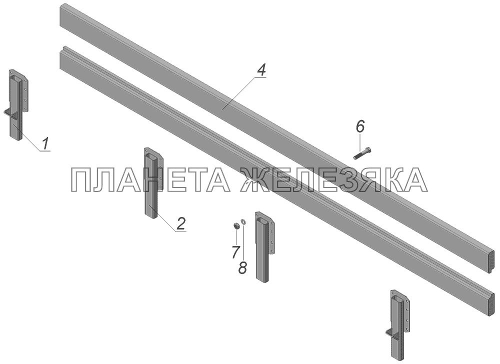 55102-8504310-10 Борт дополнительный передний КамАЗ-45143 55102-8504310-10 Борт дополнительный передний КамАЗ-45143