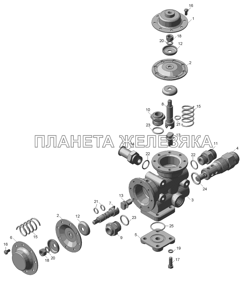 5511-8607010  Кран управления КамАЗ-45143