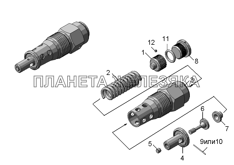 5511-8607070 Клапан предохранительный КамАЗ-45143 5511-8607070 Клапан предохранительный КамАЗ-45143