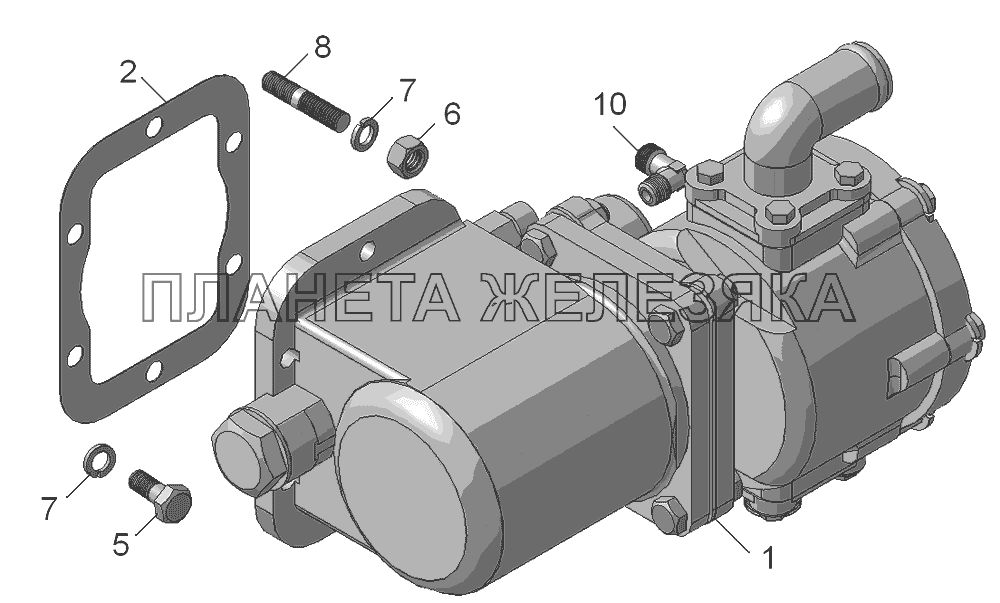 45143-4202001 Установка коробки отбора мощности с насосом КамАЗ-45143 45143-4202001 Установка коробки отбора мощности с насосом КамАЗ-45143