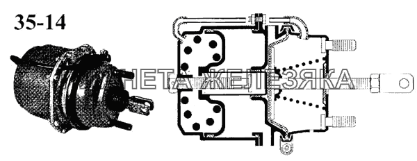 Камера тормозная с пружинным энергоаккумулятором КамАЗ-5297