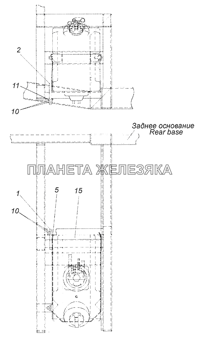 52974-1208001 Установка бака мочевины Шасси КамАЗ-52974