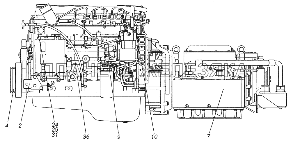 52974-1000263-20 Агрегат силовой, укомплектованный для установки на автобус Шасси КамАЗ-52974