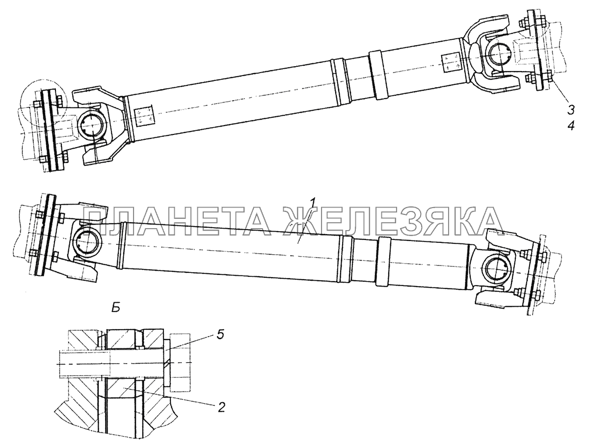 52974-2200001-20 Установка карданного вала Шасси КамАЗ-52974