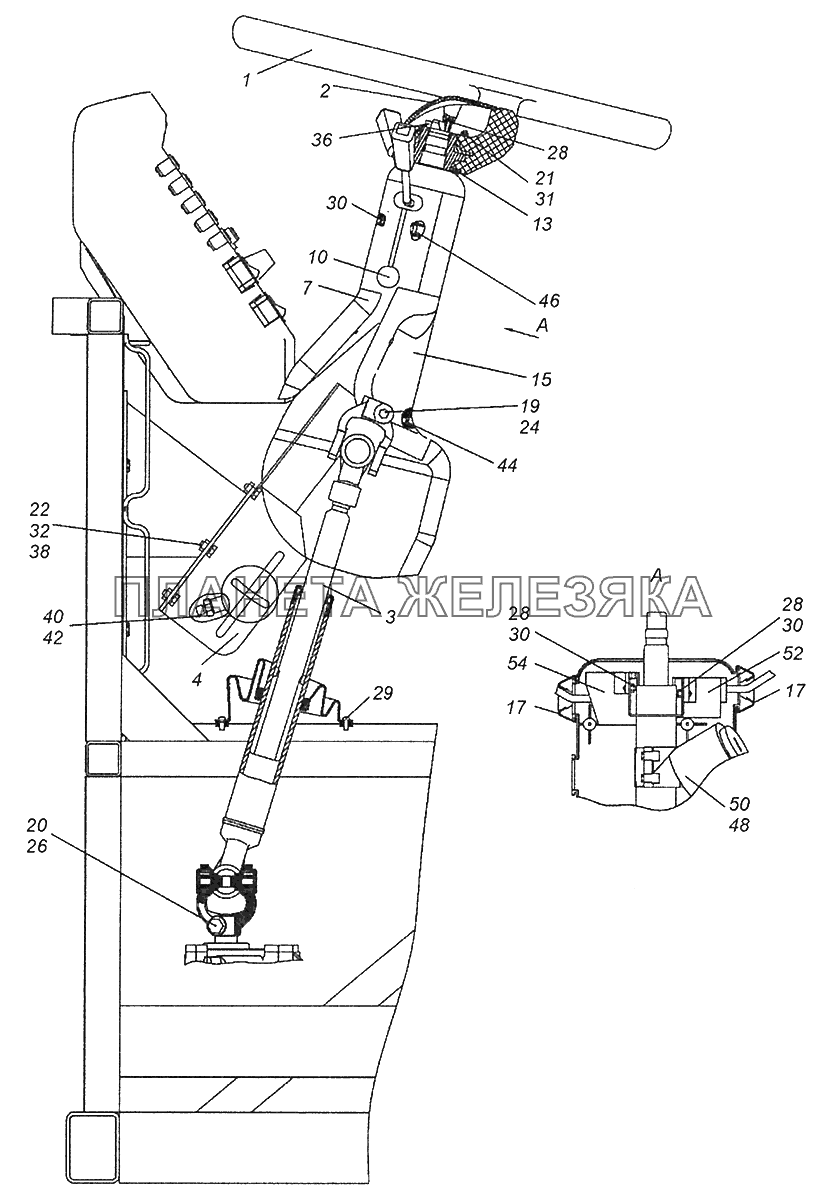 5297-3400014-30 Установка колонки рулевого управления Шасси КамАЗ-52974