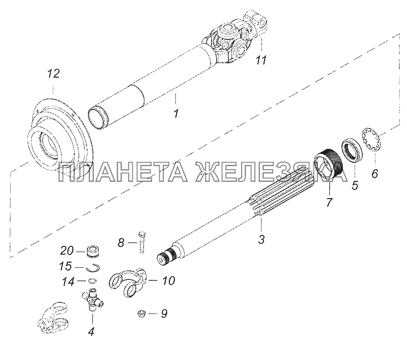 5297-3422010-30 Вал карданный рулевого управления Шасси КамАЗ-52974