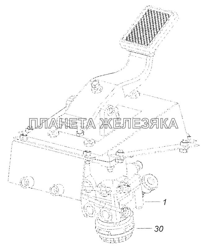 5297-3500014-16 Установка двухсекционного тормозного крана Шасси КамАЗ-52974