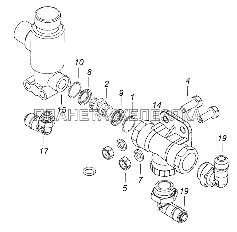 52974-3538010 Блок клапанов системы ASR Шасси КамАЗ-52974