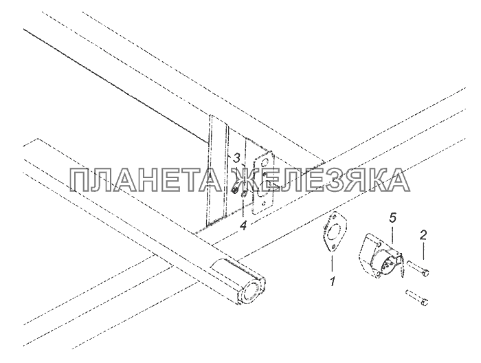 5297-3723003-30 Установка розетки прицепа Шасси КамАЗ-52974