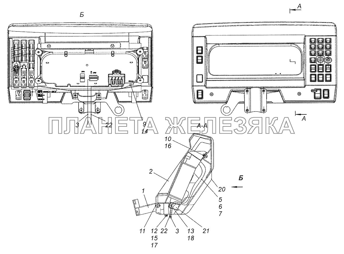 5297-3805002-10 Установка электрооборудования в щитке приборов Шасси КамАЗ-52974