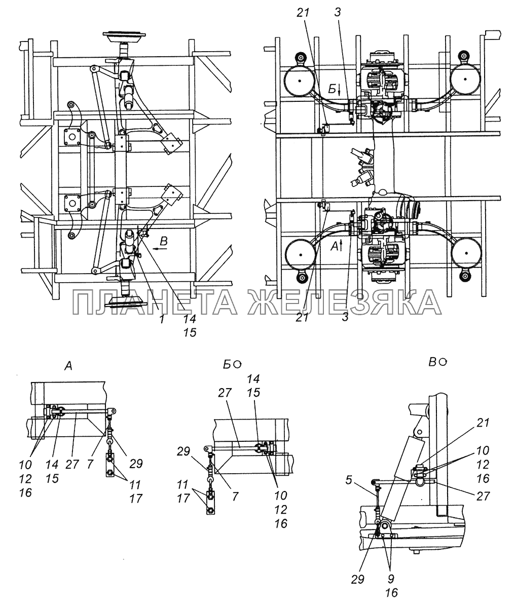 52974-4005002-12 Установка датчиков положения кузова Шасси КамАЗ-52974