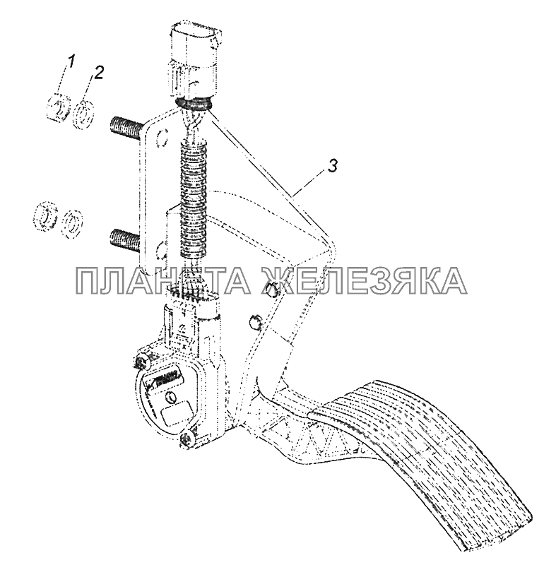 5297-4020001 Установка педали управления подачей топлива Шасси КамАЗ-52974