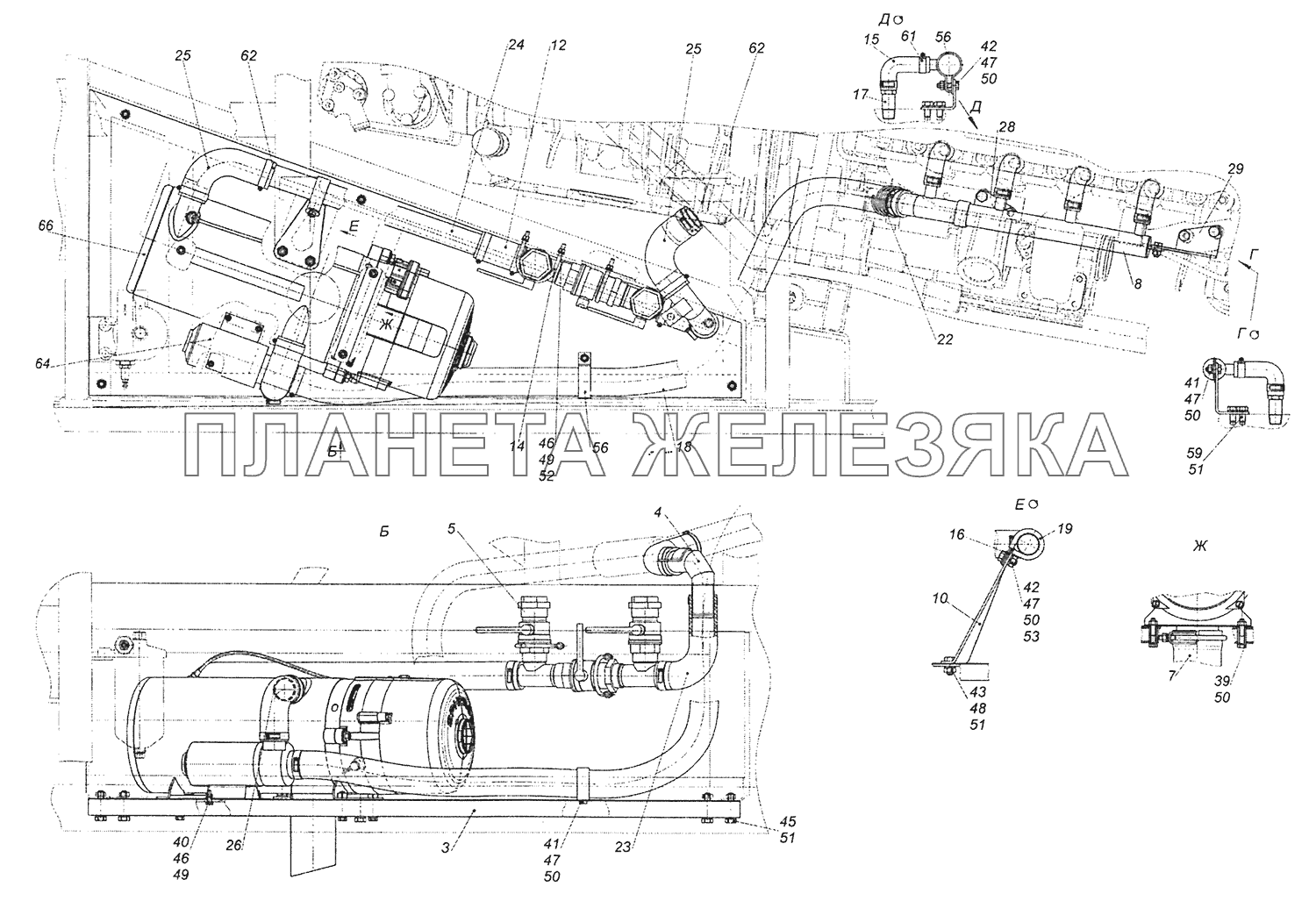 52974-8106505-10 Установка подогревателя Шасси КамАЗ-52974