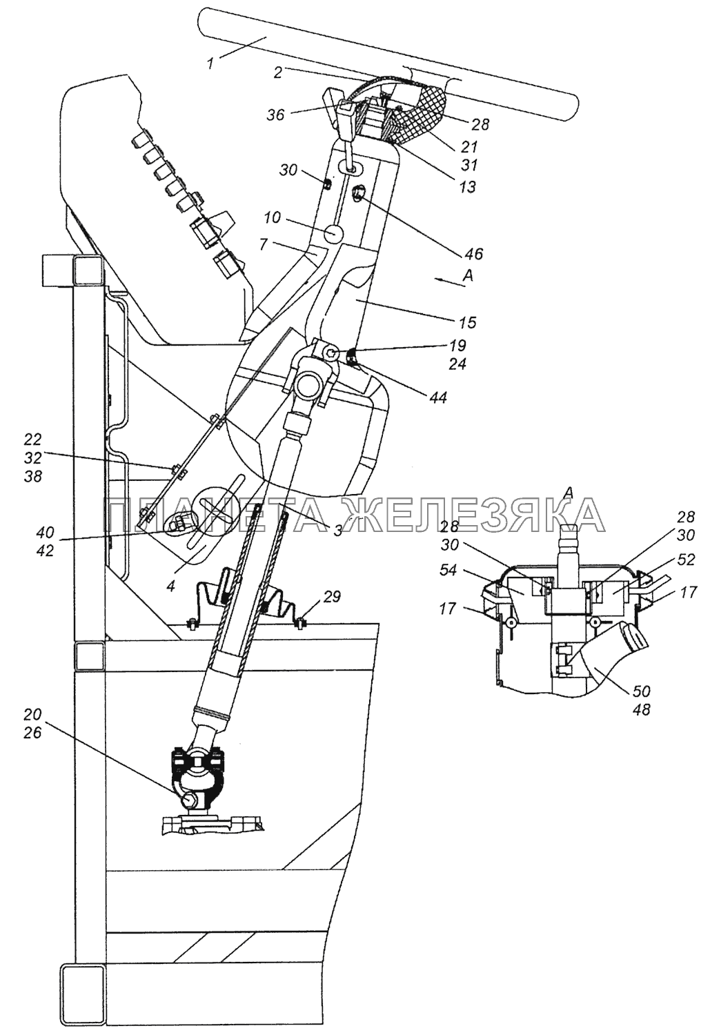 5297-3400014-30 Установка колонки рулевого управления Шасси КамАЗ-5297