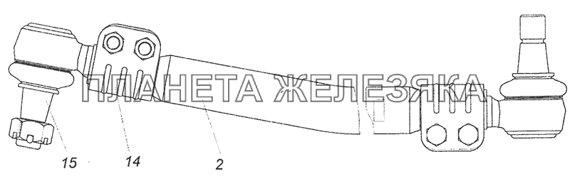 5297-3414010-90 Тяга сошки с наконечниками Шасси КамАЗ-5297 5297-3414010-90 Тяга сошки с наконечниками Шасси КамАЗ-5297