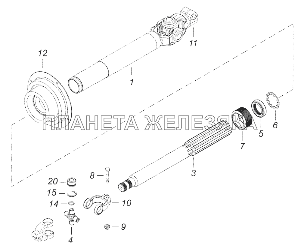 5297-3422010-30 Вал карданный рулевого управления Шасси КамАЗ-5297