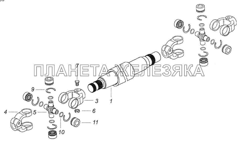 5297-3422020-90 Вал карданный рулевого управления Шасси КамАЗ-5297