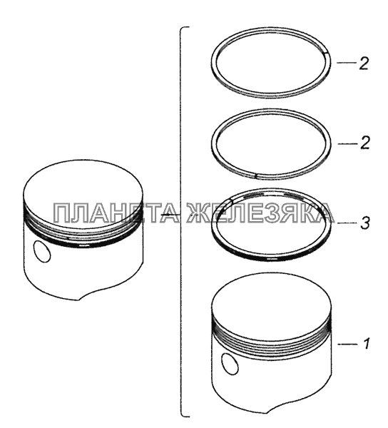 53205-3509154 Поршень в сборе Шасси КамАЗ-5297