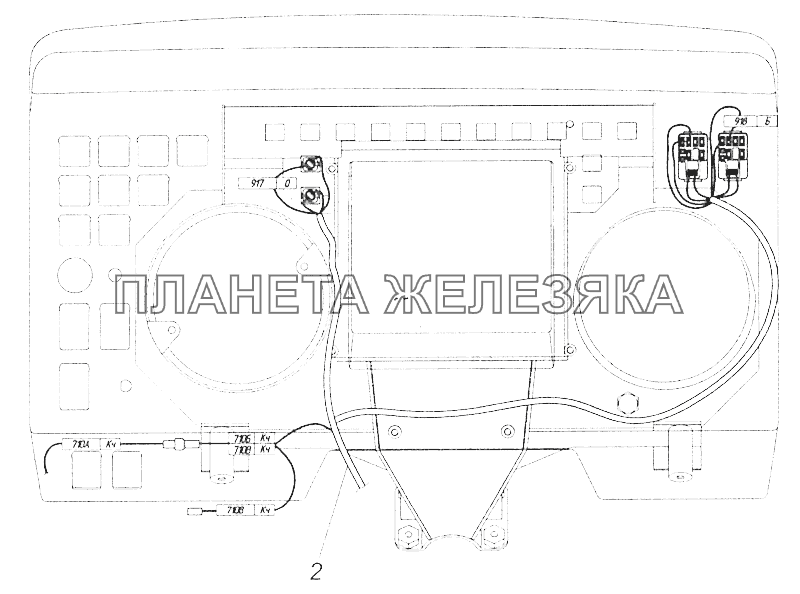 5297-4070014 Установка жгута проводов системы управления коробкой передач Voith в панели приборов Шасси КамАЗ-5297