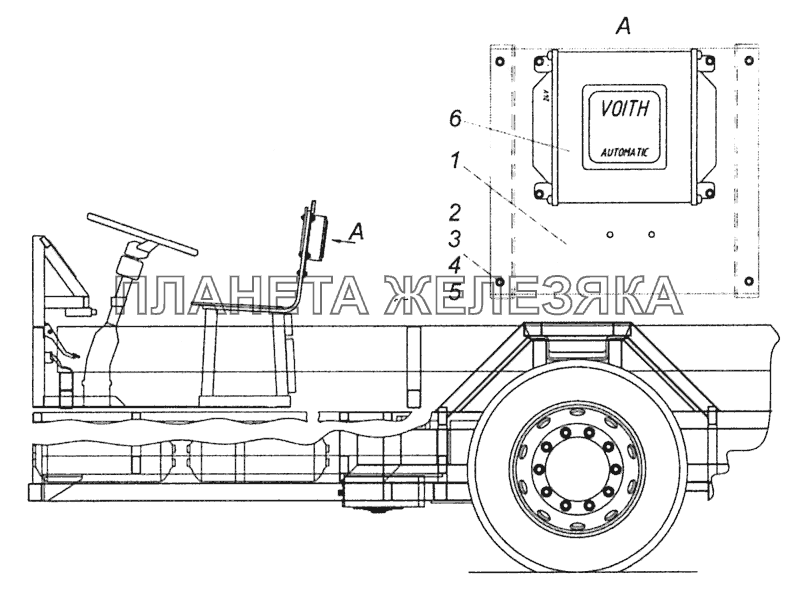 5297-4001005-82 Установка блока управления коробкой передач Шасси КамАЗ-5297