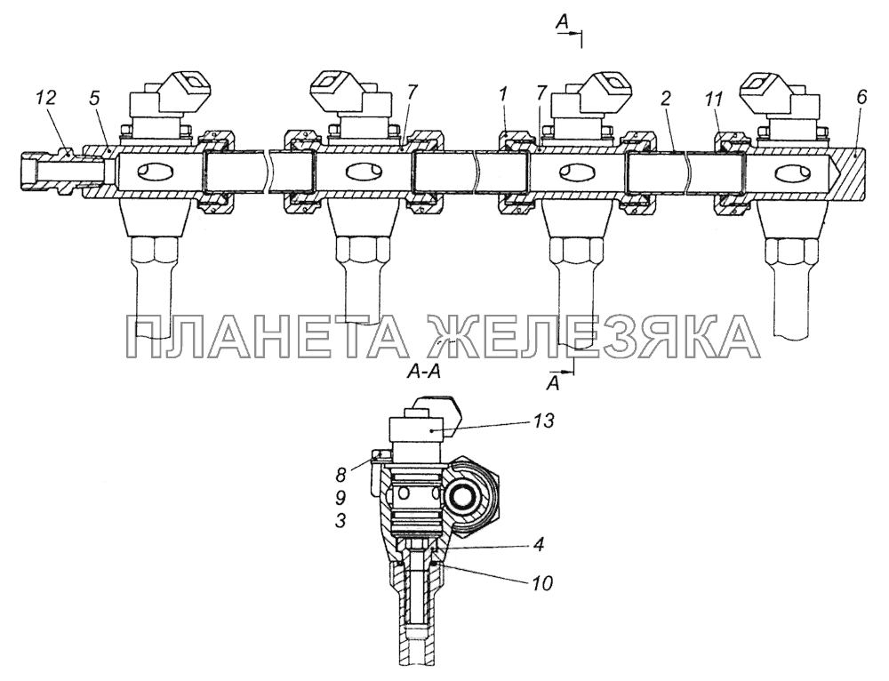 820.53-4415231 Установка газового коллектора левого Шасси КамАЗ-5297 820.53-4415231 Установка газового коллектора левого Шасси КамАЗ-5297