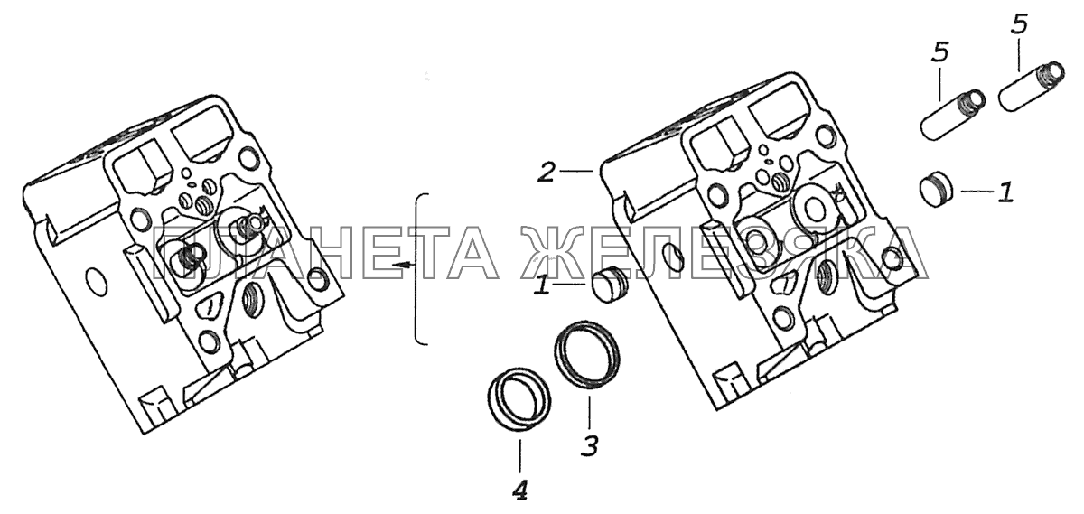 820.52-1003014 Головка цилиндра со втулками Шасси КамАЗ-5297