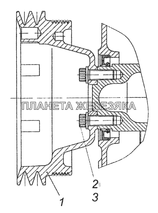 740.31-1005060-10 Установка шкива коленчатого вала Шасси КамАЗ-5297