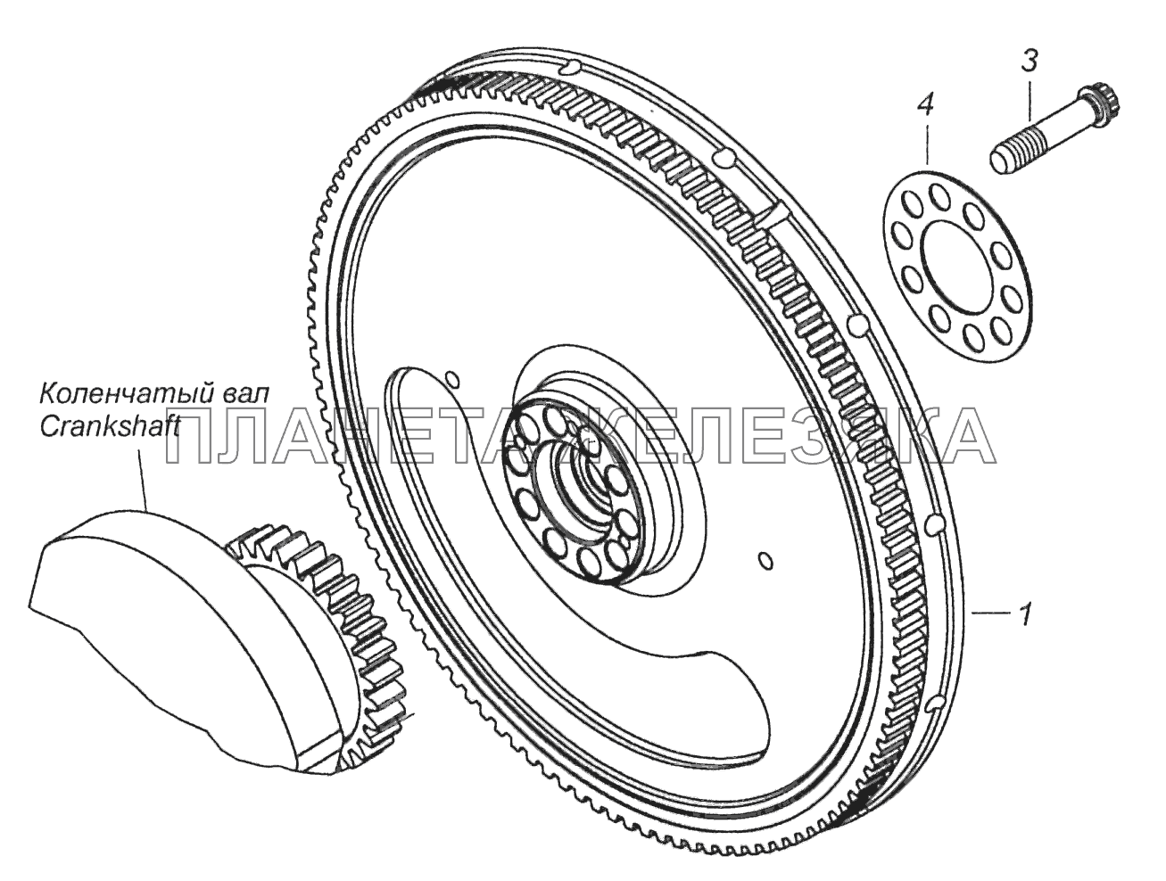 740.60-1005100-20 Установка маховика Шасси КамАЗ-5297