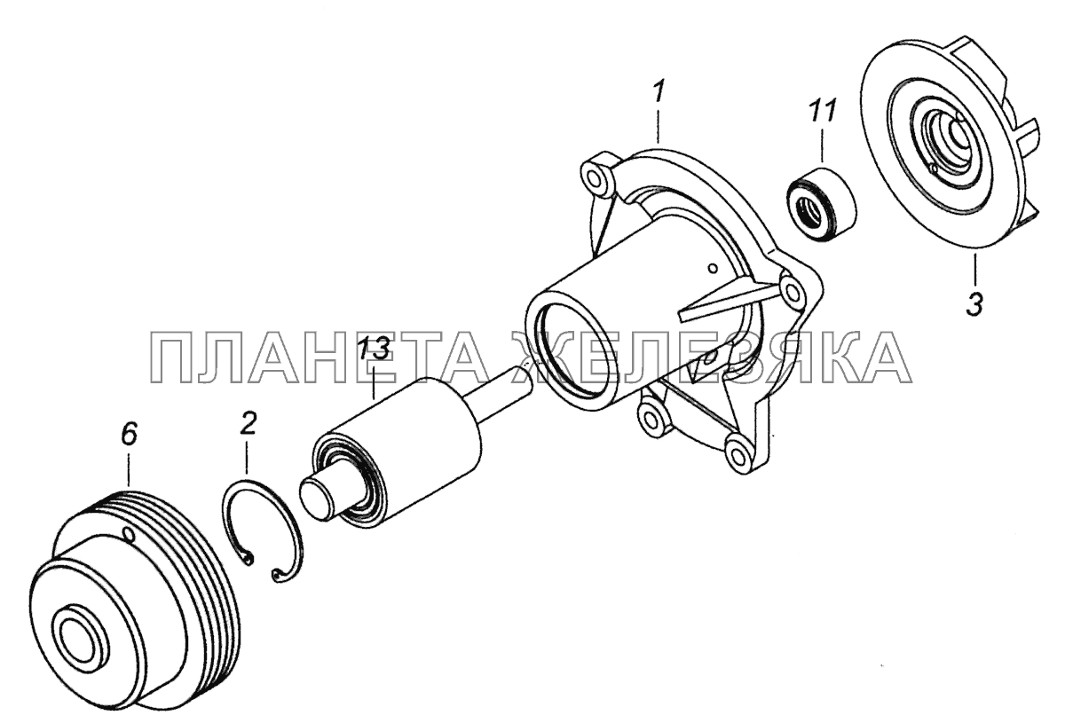 740.11 -1307010-01 Водяной насос Шасси КамАЗ-5297